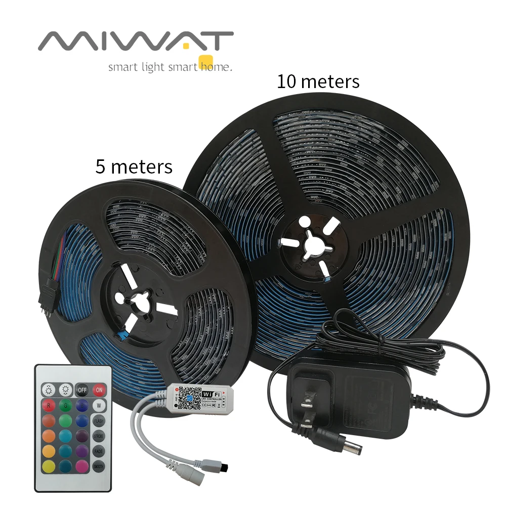 

LED Strip 5050 DC12V 30LEDs/m Flexible LED Light RGB Wifi Bluetooth Controller SMD5050 LED Strip Home Decoration Lamp