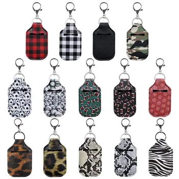 

Hand Sanitizer Bottle Cover Can Hung Portable Perfume Bottle Cover Reusable Lipstick Cover Disinfectant Cover Key Chain Holder