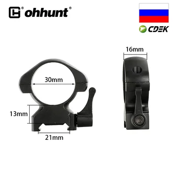 

ohhunt 2PCs Tactical Steel Rings 30mm Tube 21mm Picatinny Rail Scope Mount Low High Medium Profile for Hunting Riflescope