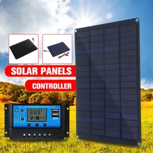 20W 12V 18V Panel słoneczny z zacisk baterii i 20A Solar ładowarka samochodowa kontroler wodoodporne ogniwa słoneczne na zewnątrz Camping piesze wycieczki