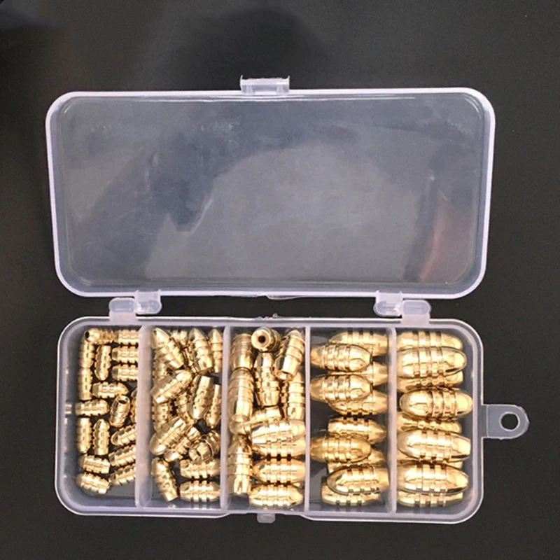 

82 Pieces of Luya Threaded Copper Pendant Set Fishing Box Fish Pendant Fishing Gear Gadgets
