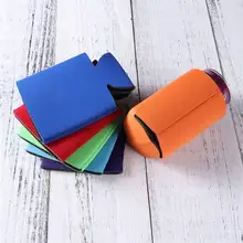 10 шт без логотипа печать держатели для пивной бутылки может втулка для пикника охладитель тепловой сумки может держатель для напитков рукав(случайный цвет