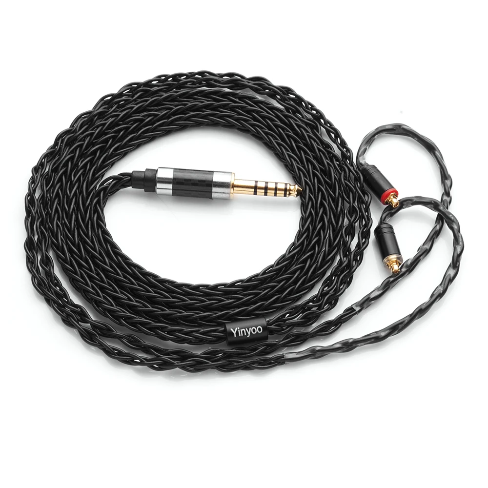 Yinyoo 8 blackCore кабель Позолоченные Кобре Позолоченные плата 3,5/2,5/4,4 мм кабель auriculares con MMCX 2Pin A5 ZS10 AS10 BA10 ED16