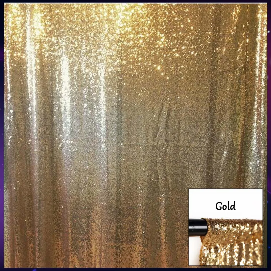 Gold Идеально 4FTx8FT Переливающаяся ткань с белыми пайетками фон фотобудка фон Свадебный занавес для рождества/свадебного декора - Цвет: Gold