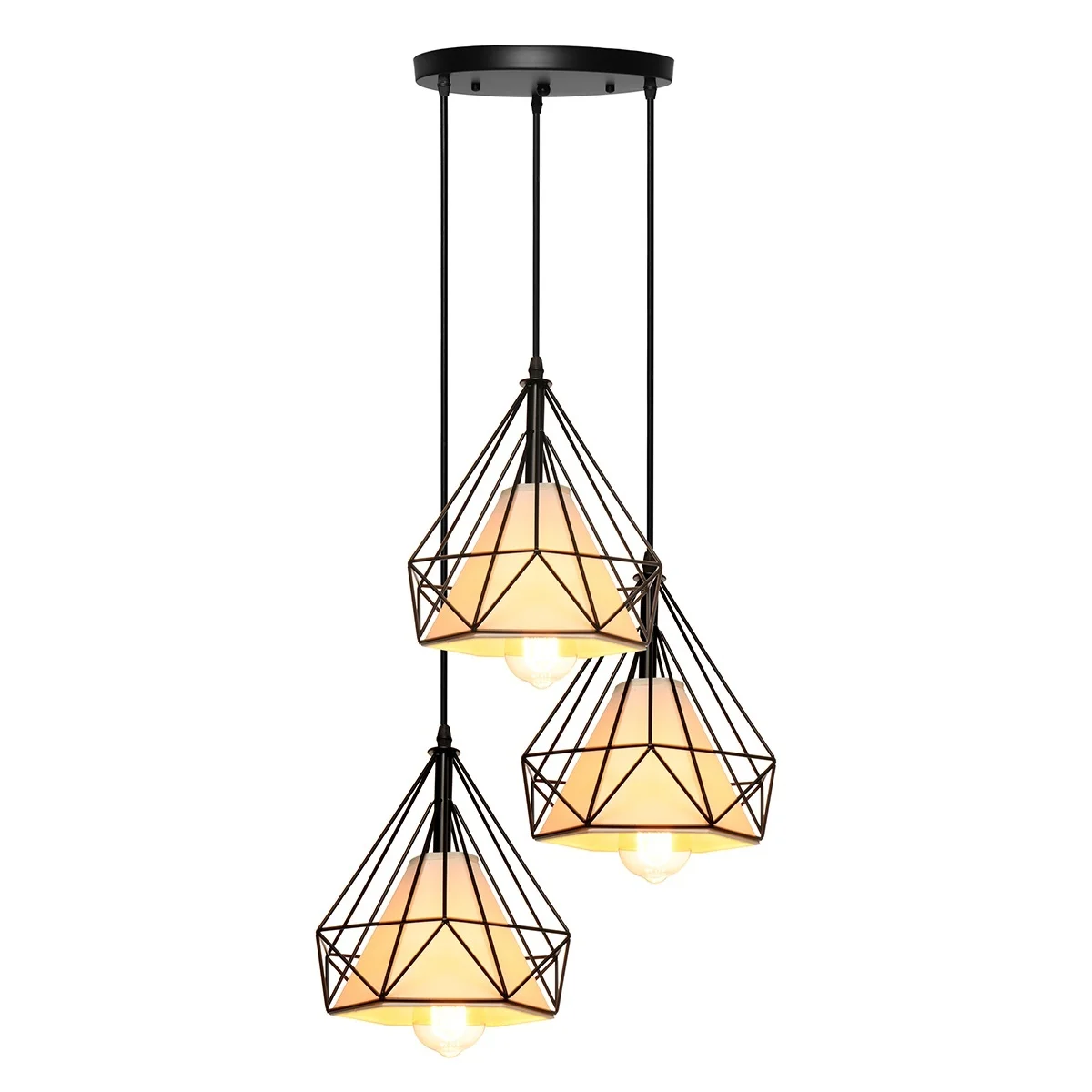 

Ceiling Down Light LED E27 Iron Chandelier Bedroom Pyramid Home Decor Useful LED Down Light Diamond Flush Mount Energy Saving