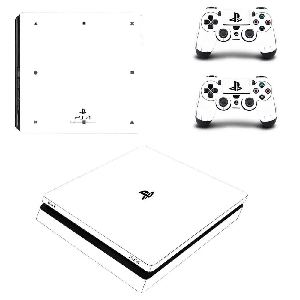 Полностью белые лицевые панели PS4 Slim Skin Sticker Виниловая наклейка для консоли Playstation