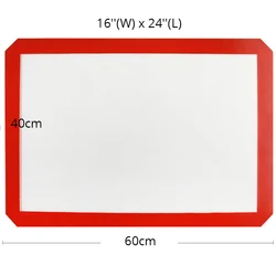 Premium Non-Stick Silicone Baking Mat - Professional Grade Liner (Red 60x40cm A)