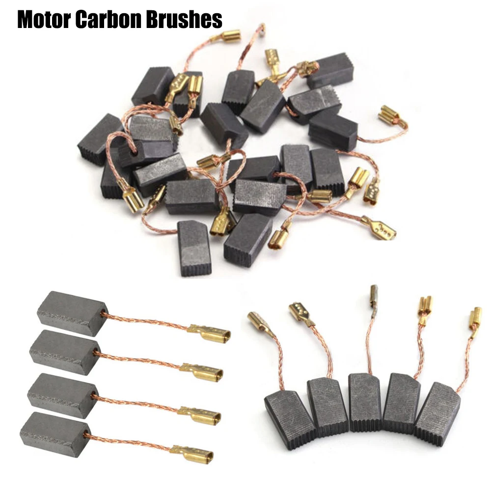 Carbon Brush 10Pcs 4.5x6.5x20mm Graphite Copper Motor Carbon Brushes Set Tight Copper Wire Electric Hammer/Drill Angle Grindern6.1*7.8*13.6mm
