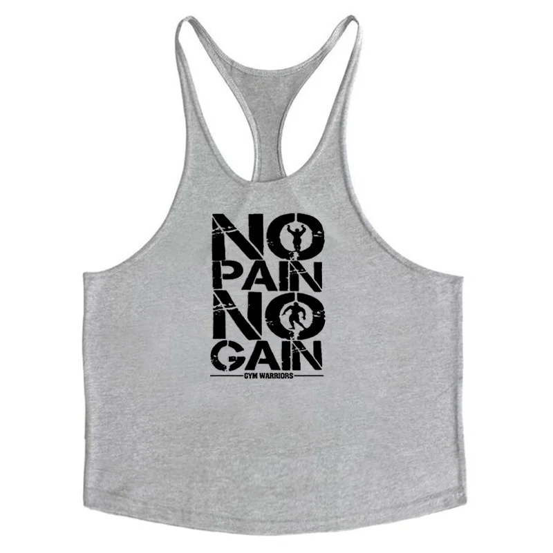 Camiseta sin mangas de algodón con estampado para hombre, ropa deportiva Sexy con tirantes de 1cm para culturismo y gimnasio
