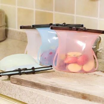 

New Silicone Fresh Bags Sealed Storage Refrigerator Bags Reusable Vacuum Sealer Storage Containers Kitchen Tools
