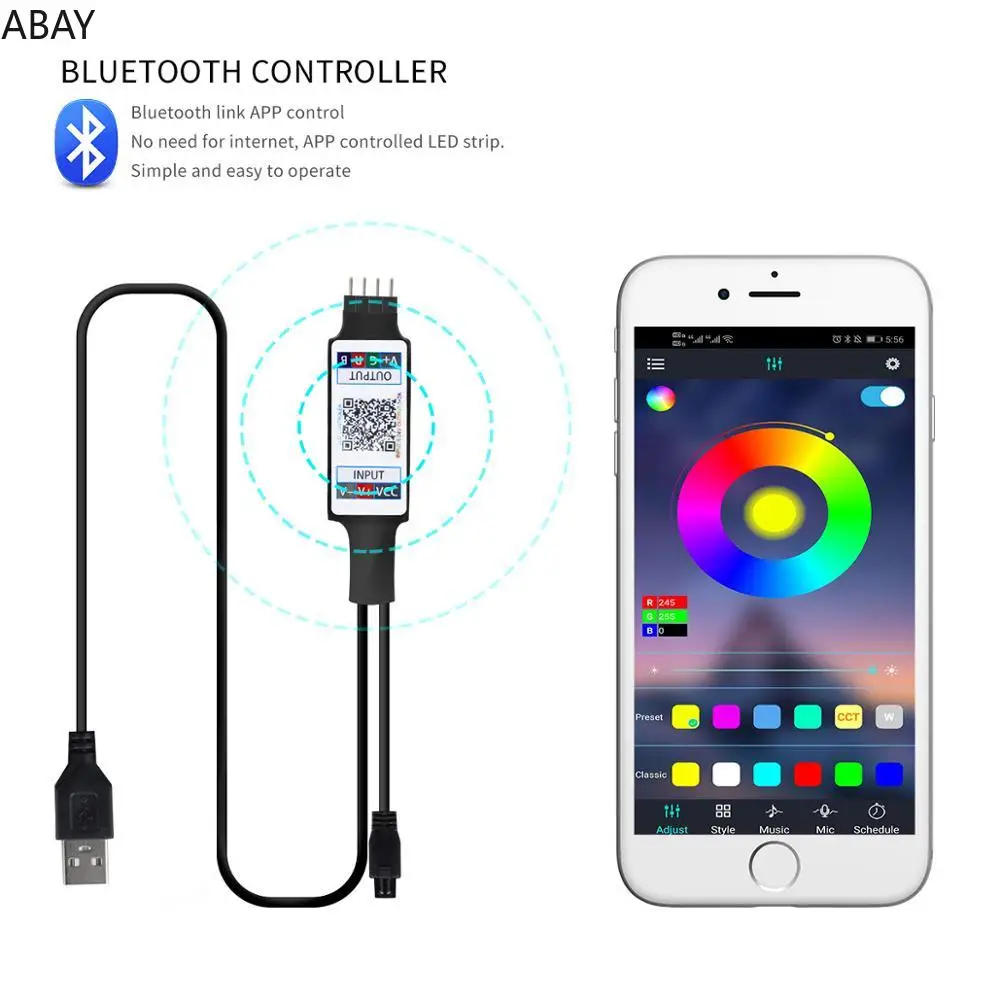 Светодиодная лента 5 В USB RGB 60 светодиодный одов/м 1 м|Светодиодные ленты| |