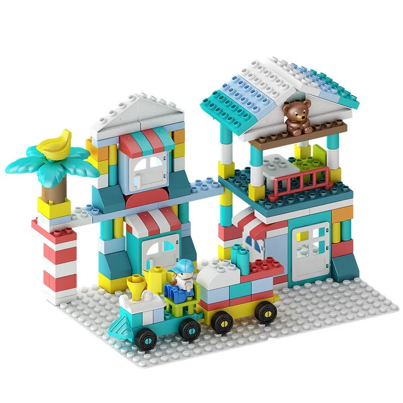 

NEW Bear Tree House Building Blocks Quality Large Particle Bricks Toy DIY Assemble Cute Color Duploed Educational Gifts for Kids