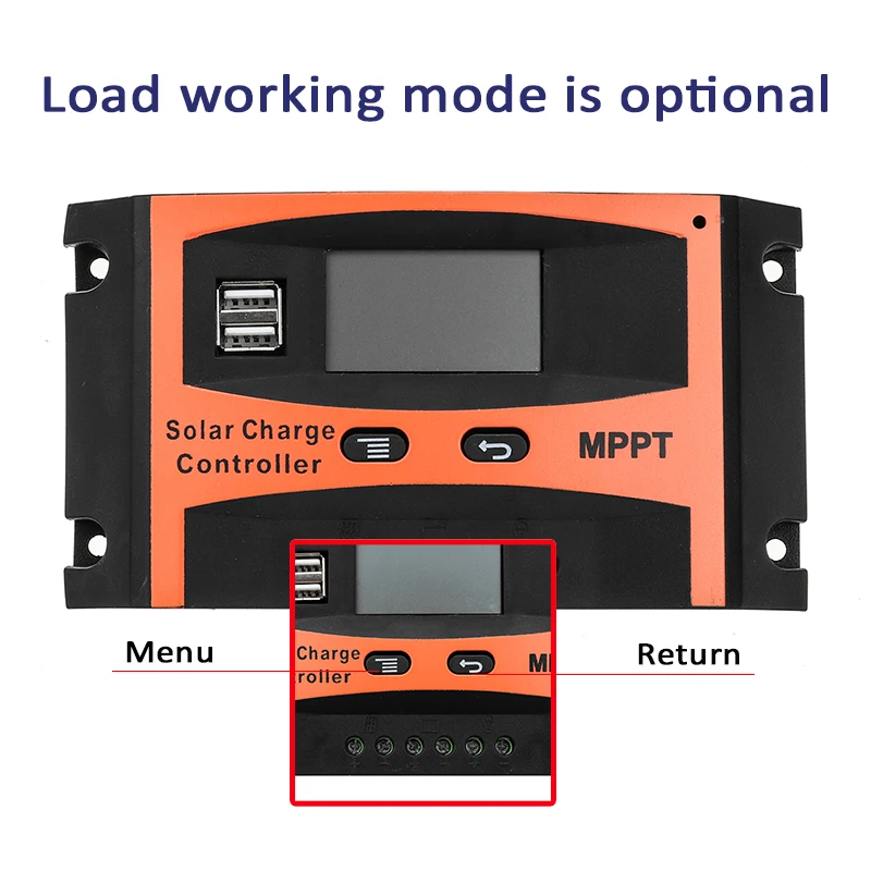 Эффективный MPPT 30A/40A/50A/60A 12V 24V автоматический контроллер заряда двойной USB ЖК-дисплей контроллеры солнечная батарея для телефона регулятор