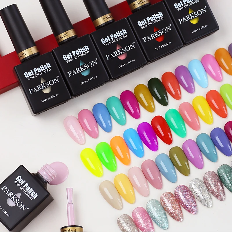 Parkson Purple Series Gel Nail Polish 12ml Long Lasting For Manicure Nail Art Soak Off Glitter Lacquer Varnish Glass Bottle Gel 3