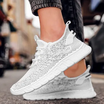 

Brand classic flying knitted non-slip sneakers lightweight breathable men's casual shoes Flying woven sports tide shoes sneakers
