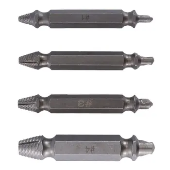 

4Pcs Screw Extractor Drill Bits Guide Set Removal Broken Damaged Screw Bolt Out Wood Bolt Stud Remover Tool Kit