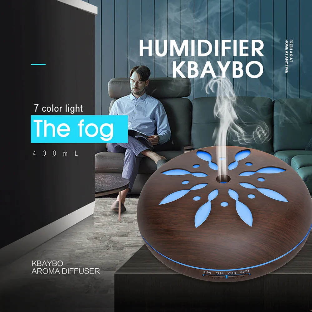 

500ML 7 Color Household Humidifier Bedroom Desktop Large Fog Volume Bluetooth Essential Oil Diffuser Indoor Air Purifier