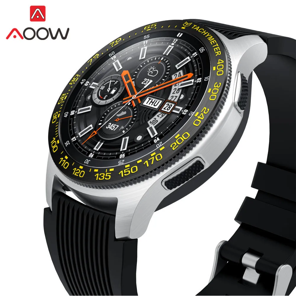 Ободок для часов для samsung gear S3 Frontier Galaxy Watch 42 мм 46 мм клейкая Защитная крышка кольцо из нержавеющей стали