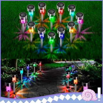 

Powered LED Garden Lights 24 Color Solar Automatic Led Lawn Lamps Outdoor Path Underground Floodlights Lighting Solar Lamps