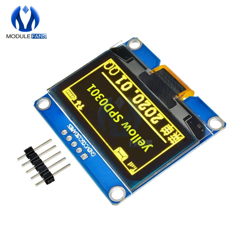 1,54 дюймов желтый белый синий ips 5Pin 128x64 oled-дисплей экран модуль SPI интерфейс Драйвер IC плата адаптера для Arduino