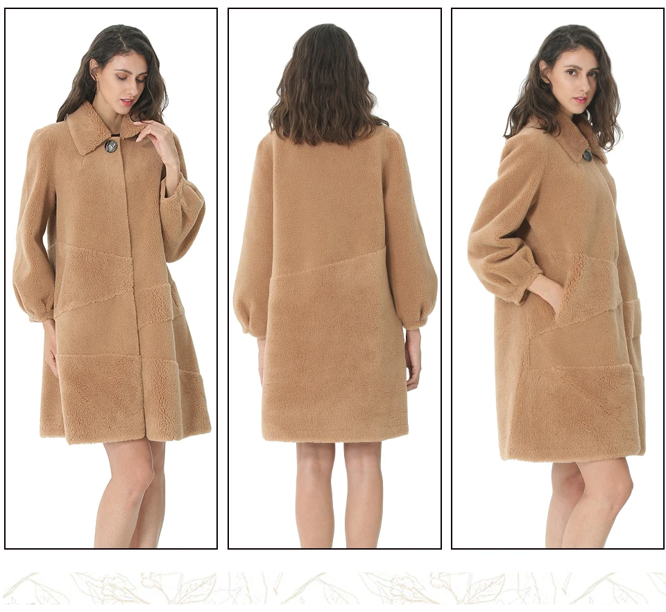 Новое осенне-зимнее пальто, женское повседневное шерстяное однотонное Элегантное длинное пальто с карманами на молнии, Женское пальто