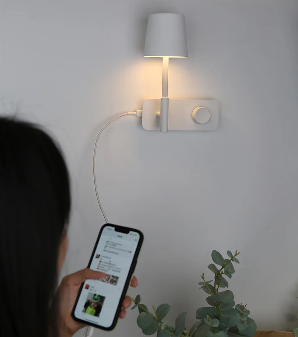 wall mounted lights Aisilan LED Reading Wall Lamp USB Mobile Phone Charging Creative Study / Bedroom Bedside Lamp With Switch Night Light Wall Lamp wall lamps for living room