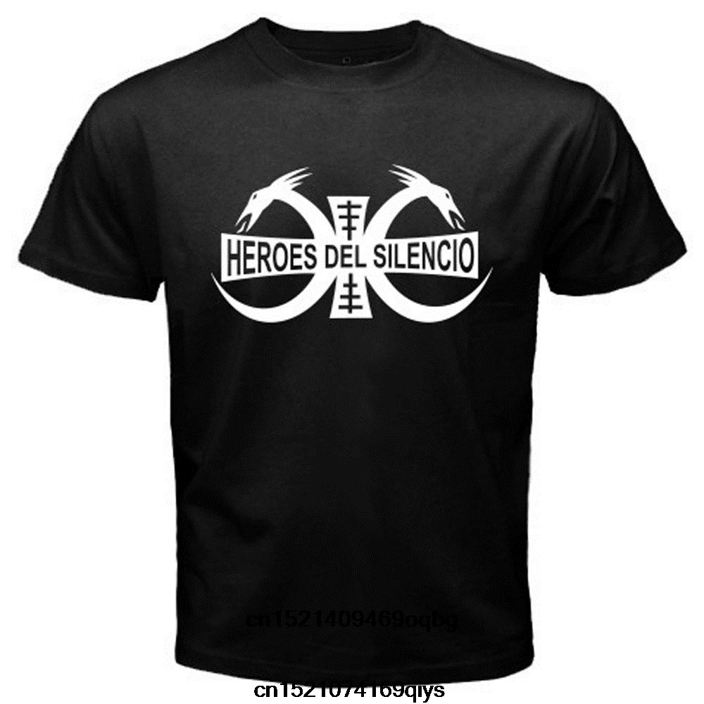 Precio bajo Camiseta con Logo de la banda Rock de héroes Del Silencio 2018 D, camisetas Hipster de manga corta geniales WDgmgd0Jk