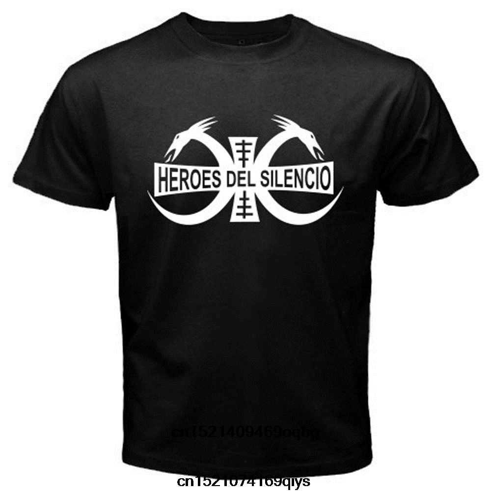 Camiseta con Logo de la banda Rock de héroes Del Silencio 2018 D, camisetas Hipster de manga corta geniales