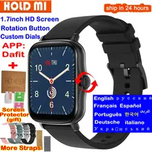 P8 artı VS Y20 akıllı saat erkekler döndürme düğmesi IP67 Smartwatch 1.7 inç HD ekran spor kadın Smartwatch 24H kalp oranı android Ios