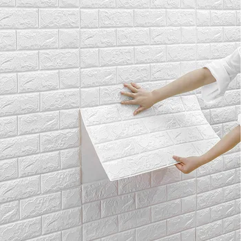 

3D Brick Wall Stickers DIY self Foam Waterproof Decor Wallpaper For TV Background Kids Living Room