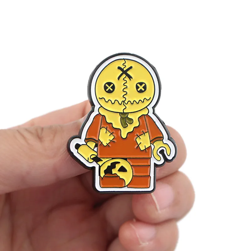 K313 Trick 'R Treat Horror булавки металлические броши и булавки эмаль булавка для рюкзак/сумка со значком брошь Хэллоуин ужас ювелирные изделия