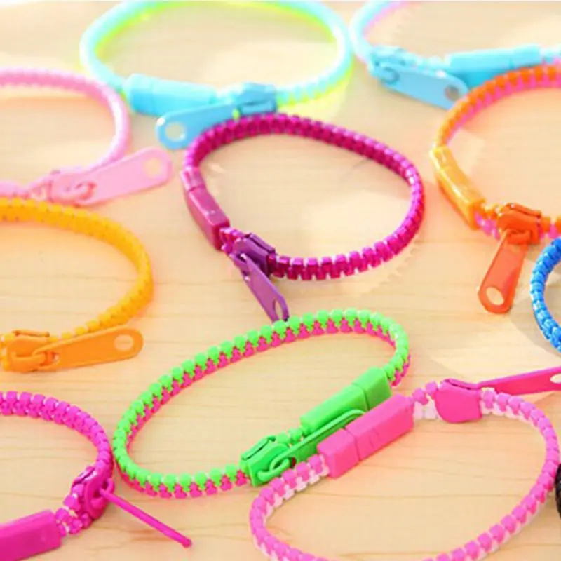 

Fluorescent rainbow color level personalized zipper bracelet bracelet 634F