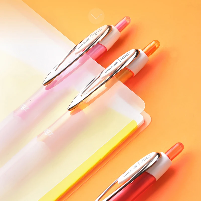 5 pcs UNI-BALL SIGNO 207 F 0.7mm roller Gel ORANGE ink + GIFT