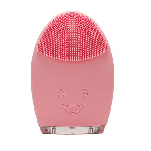 Электрическая Очищающая щетка Battrey для лица, силиконовая вибрация, мини очиститель для глубокой очистки пор, Массажная щетка для лица, Прямая поставка - Цвет: pink