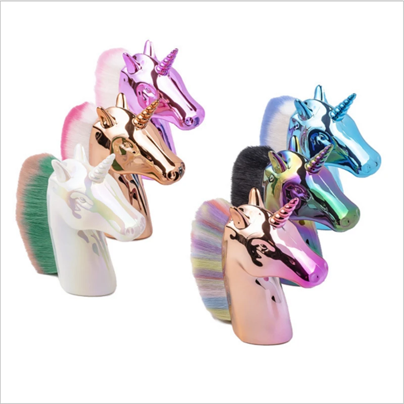 

Portable Makeup Brushes Unicorn Powder Brush Professional Make Up Tools Suit For Face Foundation Brush Cosmetic Makeup Supplies