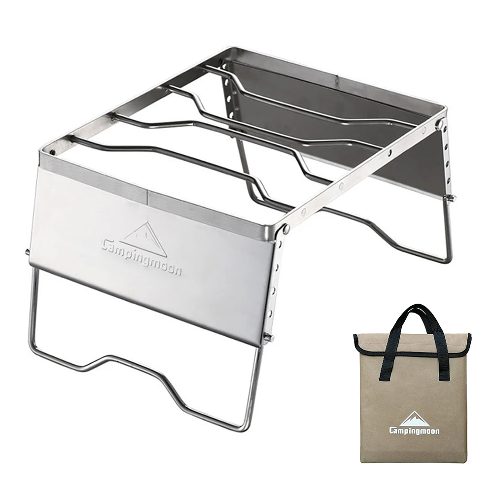 

New Camping Grill with Windproof Boards Folding BBQ Grill Rack with Storage Bag Camping Stove Burner for Hiking Travel Picnic