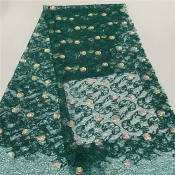 

French Lace Fabric African Lace 2020 High Quality Lace with Sequins Net Latest Lace Fabric for Nigerian Wedding Dress run83-20