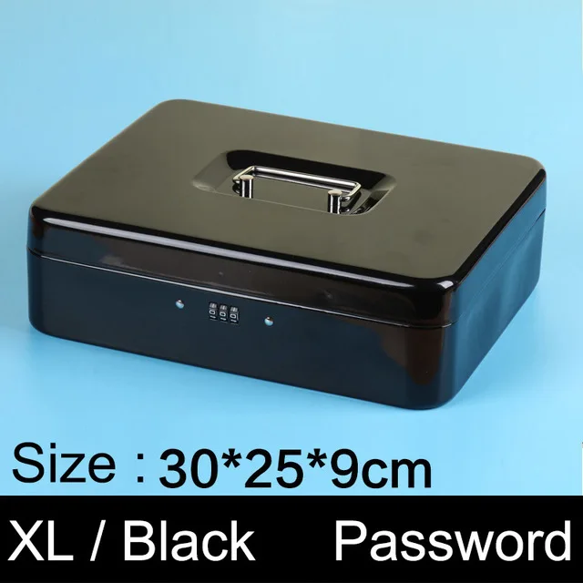 Black XL size IMPORX пароль мини кассовый Сейф для денег практичная металлическая нержавеющая сталь секретная коробка 3 цифры комбинированный ключ для хранения замок Коробка - Цвет: Black XL size