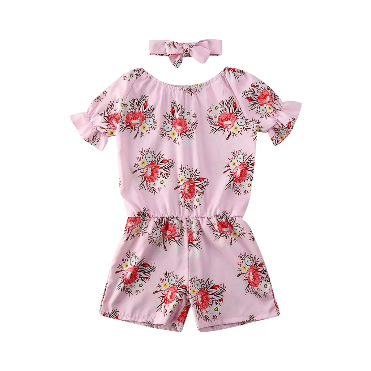 Американский Летний комбинезон для девочки, комбинезон для девочки-малыша с оборками и цветочным рисунком, вечерние наряды принцессы