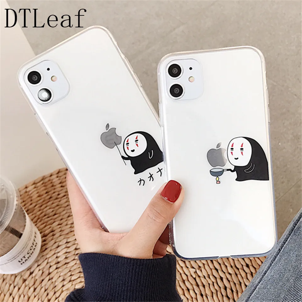 DTLeaf Spirited Away No Face Man Phone Case for iphone 11 Pro X XS Max XR 8 7 plus Cute Cartoon Soft Silicon Clear Cover |