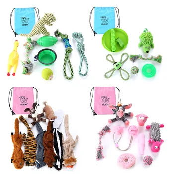 

1 Set Pet Supplies Dog Interactive Toys Monochrome Set Chew Toys Collection Various Material Cat Dog Training Toys Gift Bag New