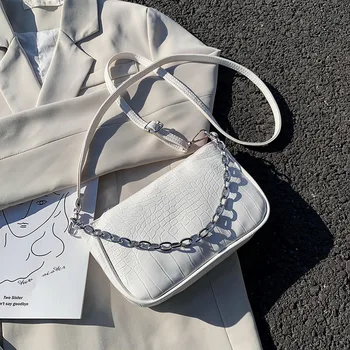 

Summer wild niche bag female bag 2020 new net red crocodile pattern single shoulder baguette retro armpit crossbody bag