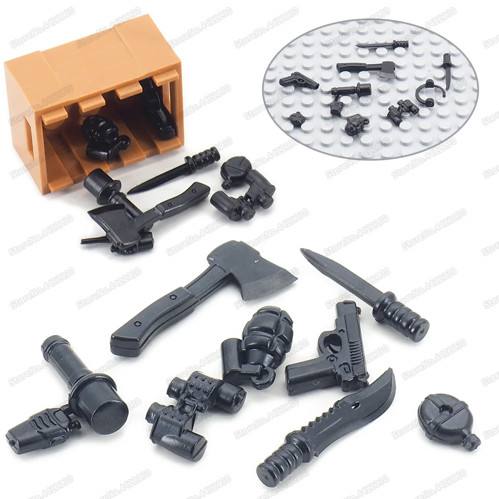 Сборные армейские фигурки оружия Второй мировой войны набор оборудования