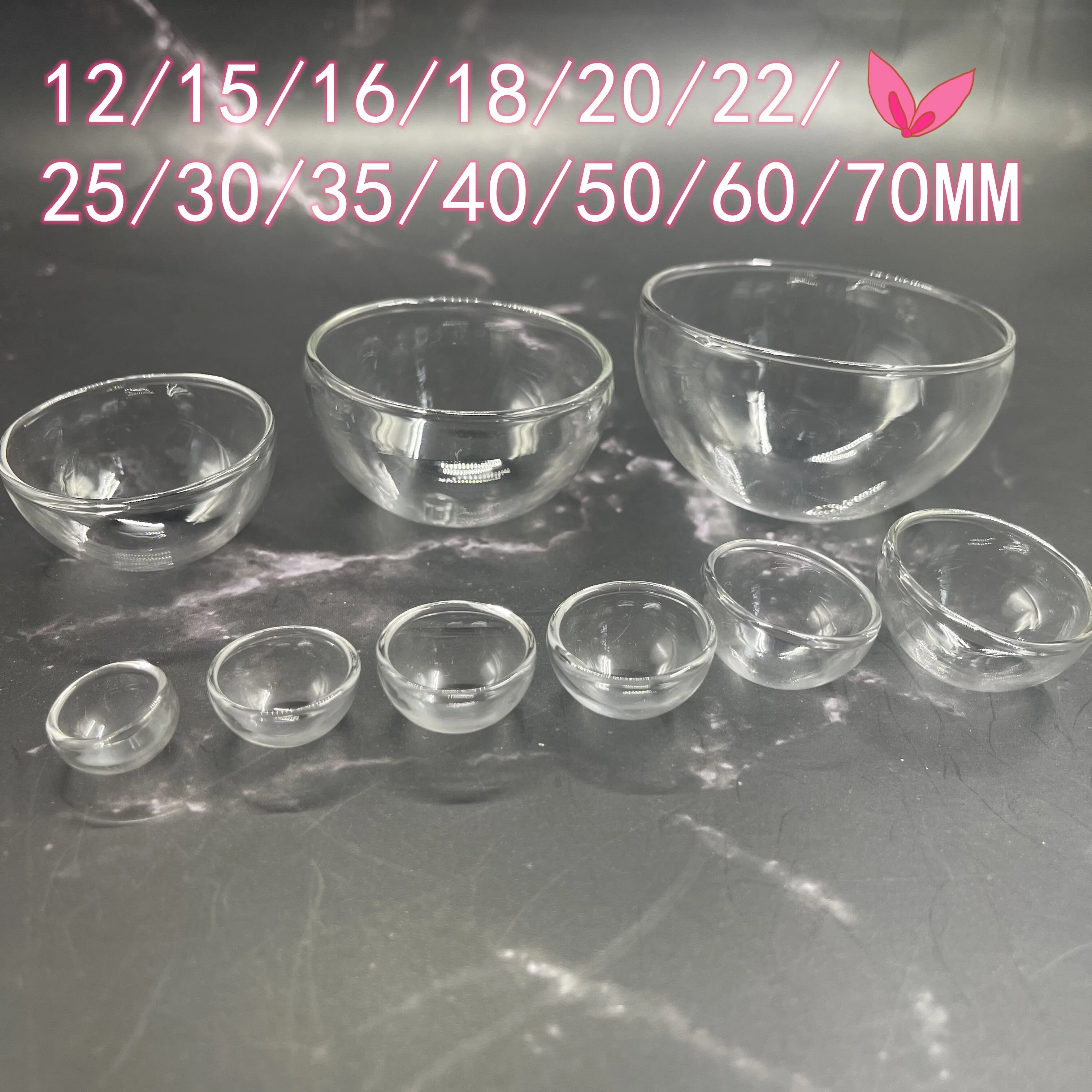 100X 8/12/15/16/18/20/22/25/30/35/40/50/60/70mm Hemisphere glass dome diy clear half round glass globe bubble glass vial pendant 6