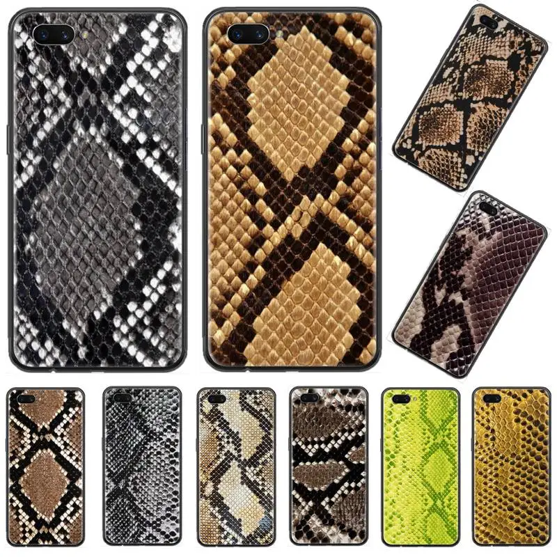 

snake skin Viper print animal Soft Phone Case Cover For OPPO R9 R11 R15 R17 RENO Realme S PLUS Normal 2z 3 5 C2 pro