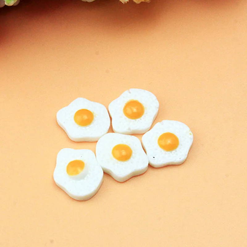 10 шт DIY Смола жареное яйцо Flatback кабошоны кукольный домик поставки миниатюрные пищевые принадлежности для скрапбукинга «сделай сам»