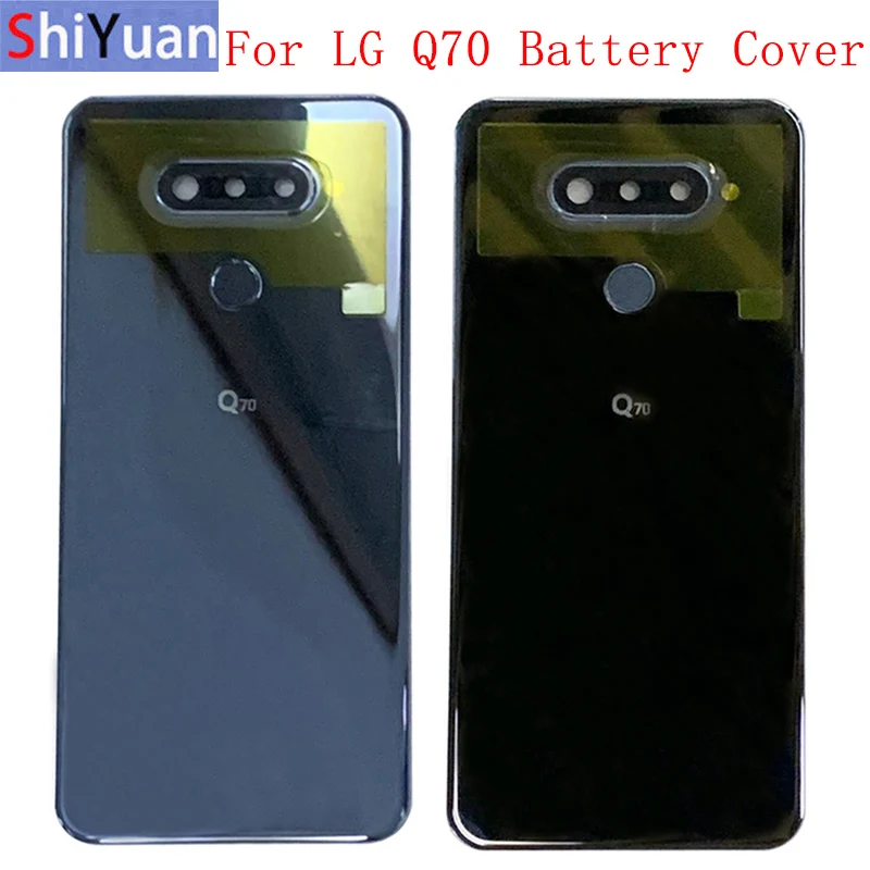 

Original Battery Cover Rear Door Housing Back Case For LG Q70 Battery Cover with Glass Lens Fingerprint Logo Repair Parts