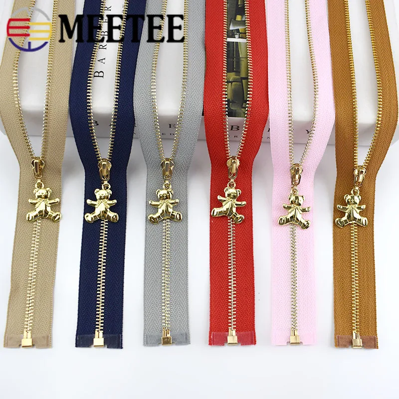 Meetee 2 шт 40-70 см 3# Металлические молнии Open-End Авто замок золотая молния DIY сумки кошелек Декор одежды молния Швейные аксессуары ZA049