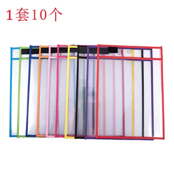 

10Pcs Multicolored Dry Erase Pockets School Supplies for Teachers,Reusable Dry Erase Pockets,Dry Erase Sheets,Teaching Supplies