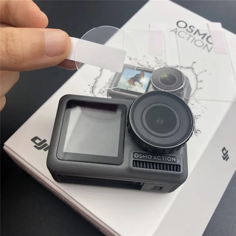 Полноэкранный протектор для DJI Osmo Action, 2-Pack 9H твердость против царапин Закаленное стекло Защитная пленка для объектива аксессуары
